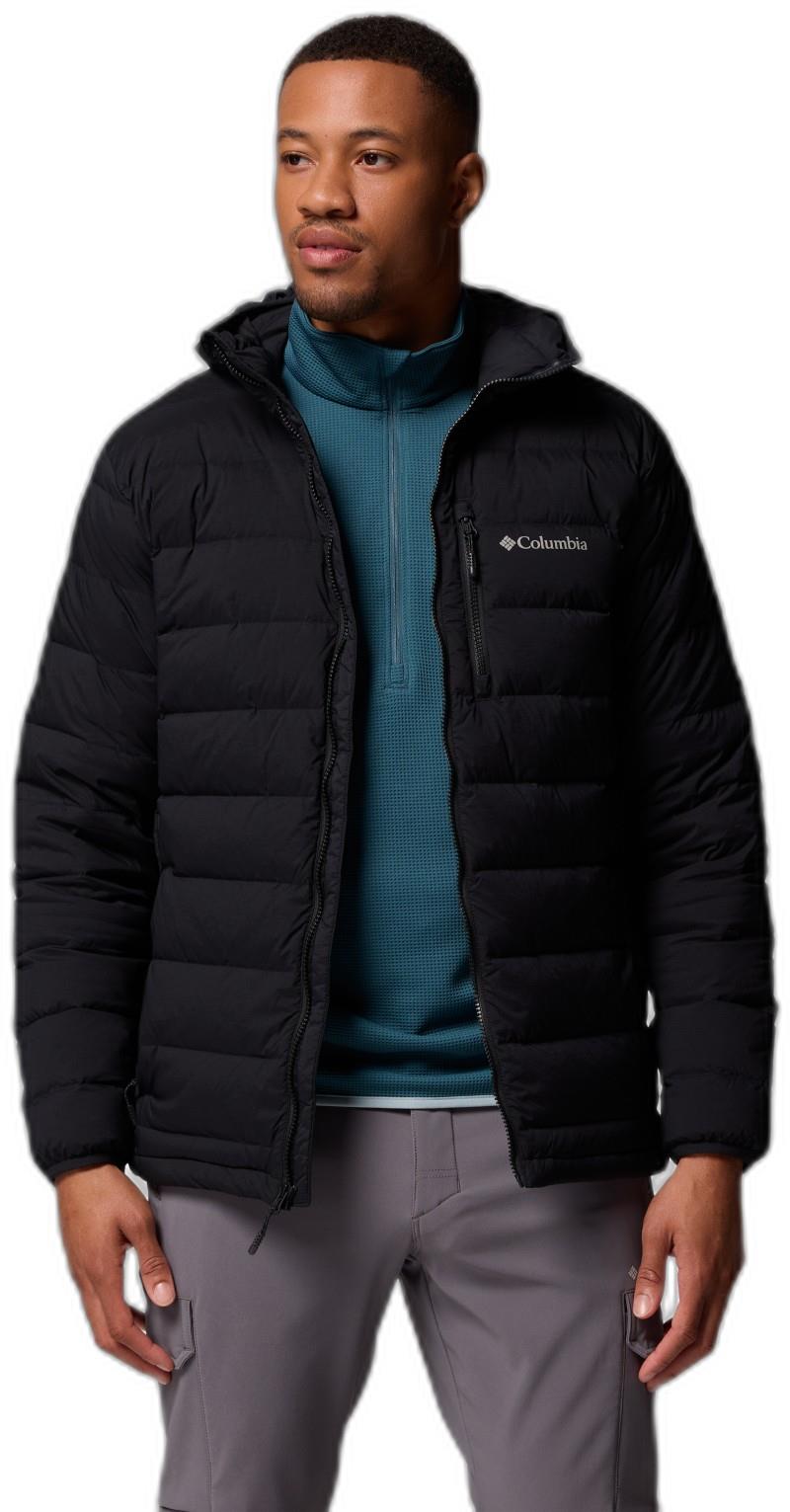 Drift Peak Stretch Down Hooded Jacket - Mens - black 1