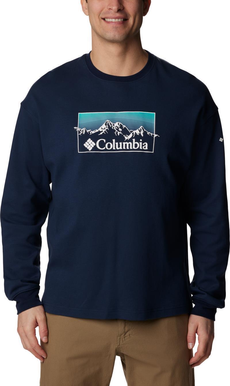 Duxbery Relaxed LS Tee - Mens - Collegiate Navy / Linear Range Graphic 1