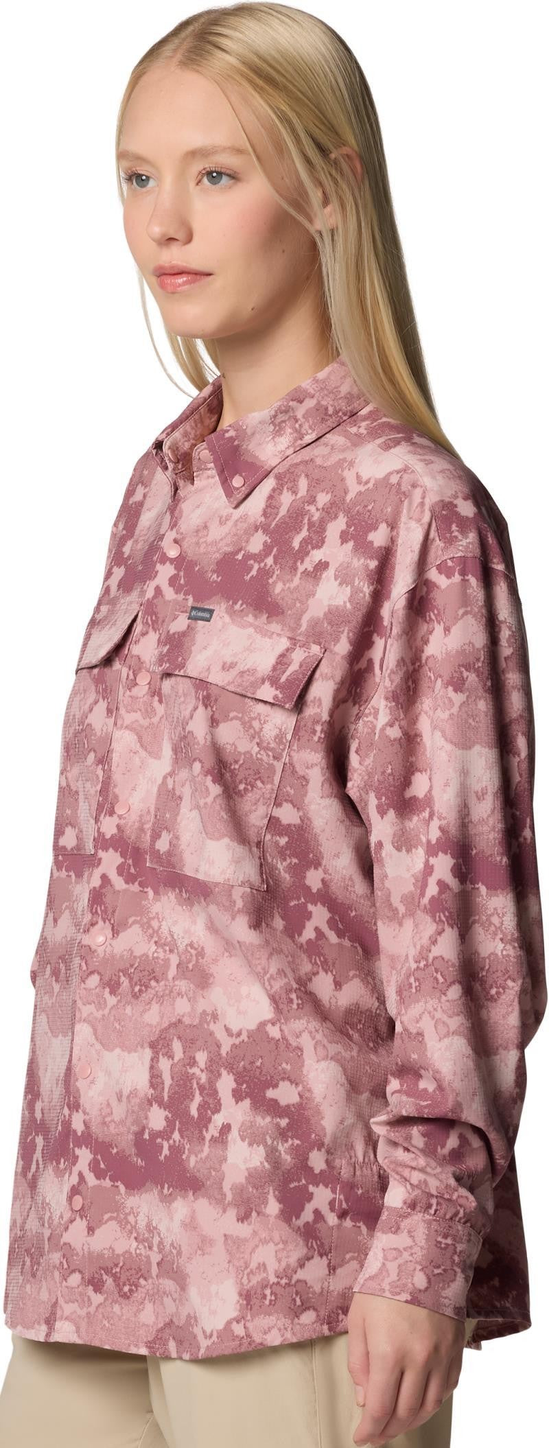 Elevated View Utility LS - Womens - eraser pink deco camo 1