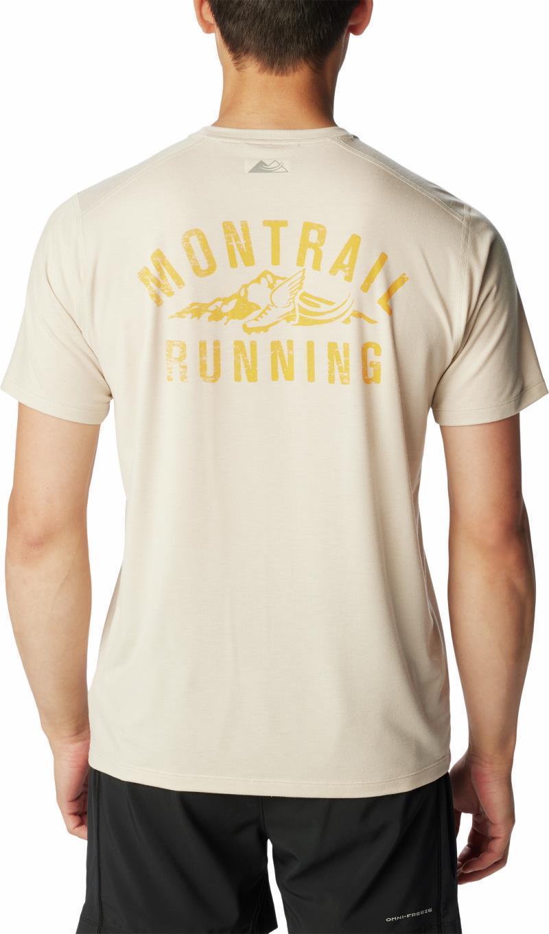 Endless Trail Running Tech Tee - Mens - Dark Stone / Marmalade Montrail Graphic 2