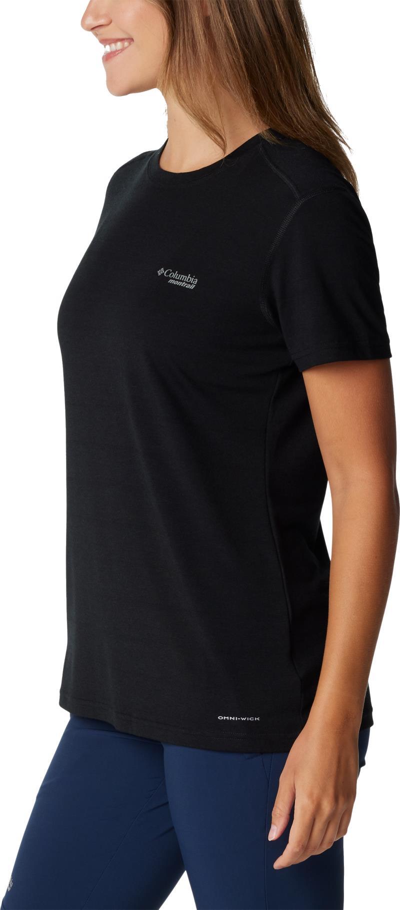 Endless Trail Running Tech Tee - Womens - Black / Pale Blue Montrail Graphic 2