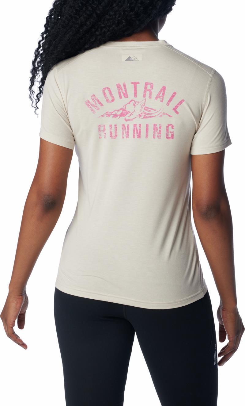 Endless Trail Running Tech Tee - Womens - Dark Stone / Ultra Pink Montrail Graphic 2