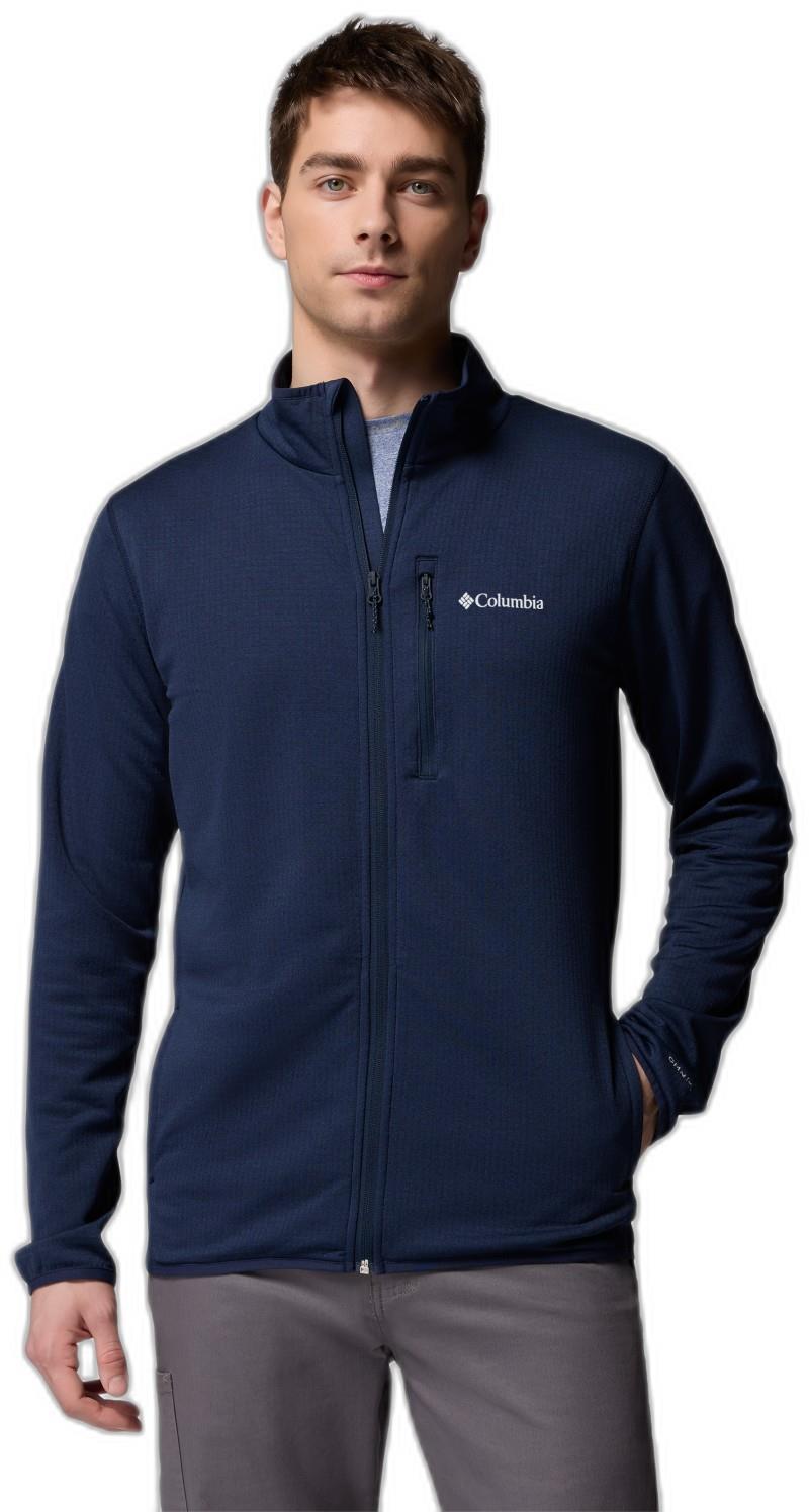 Essential Hike Grid Fleece Full Zip - Mens - collegiate navy 1