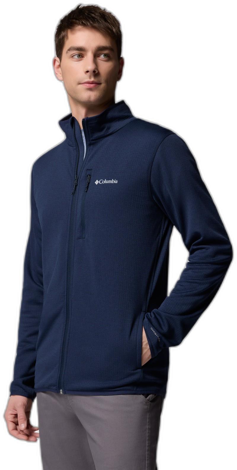 Essential Hike Grid Fleece Full Zip - Mens - collegiate navy 1