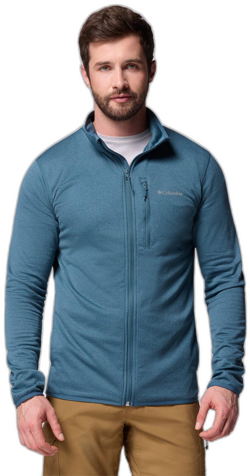 Essential Hike Grid Fleece Full Zip - Mens - everblue 1