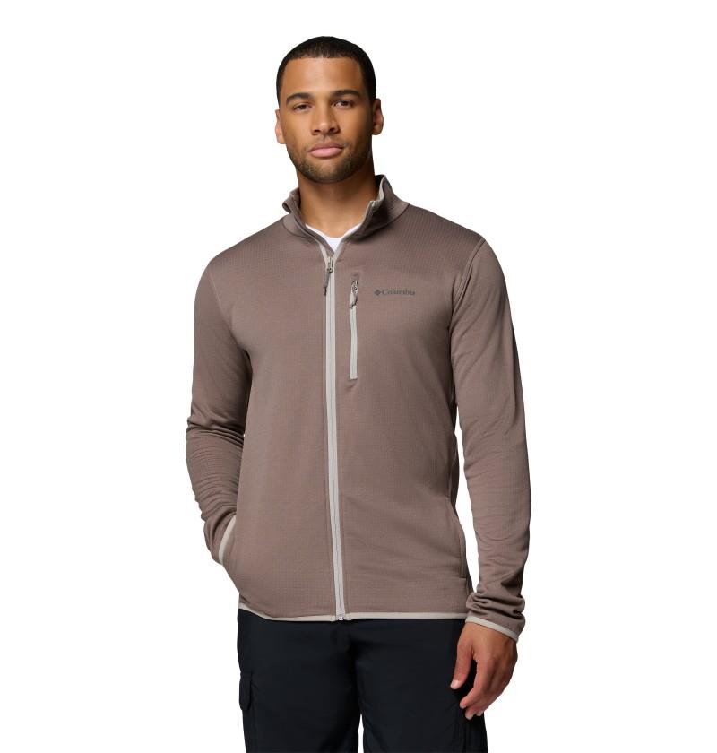 Essential Hike Grid Fleece Full Zip - Mens - iron / flint grey 1