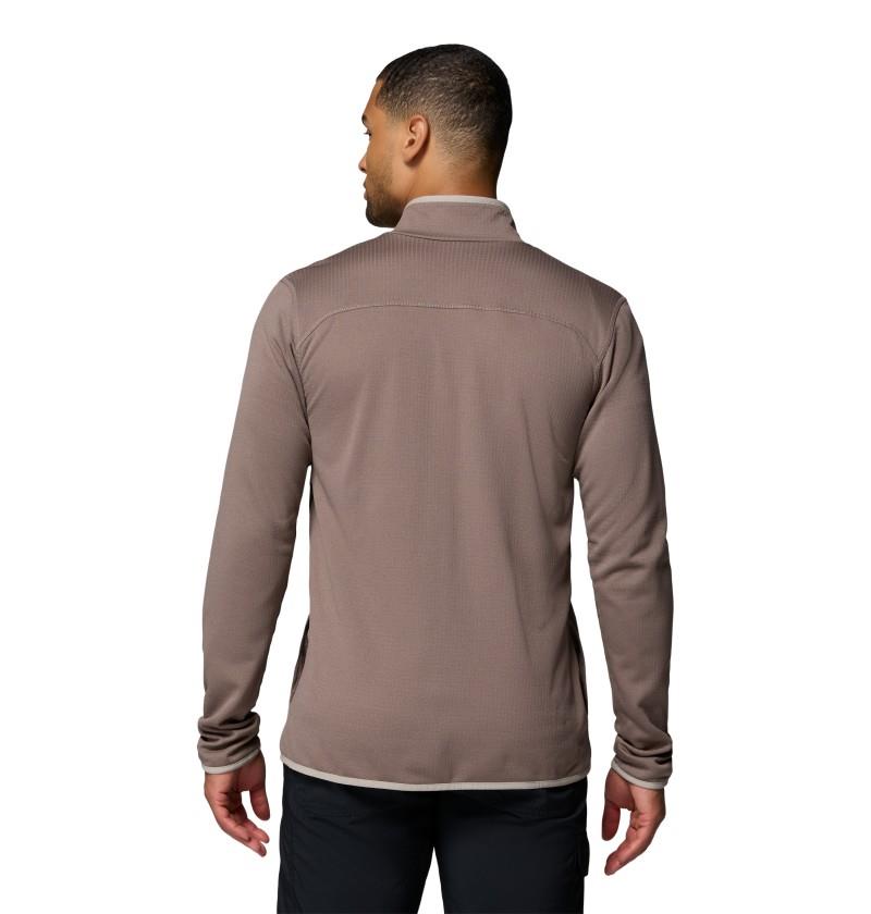 Essential Hike Grid Fleece Full Zip - Mens - iron / flint grey 1