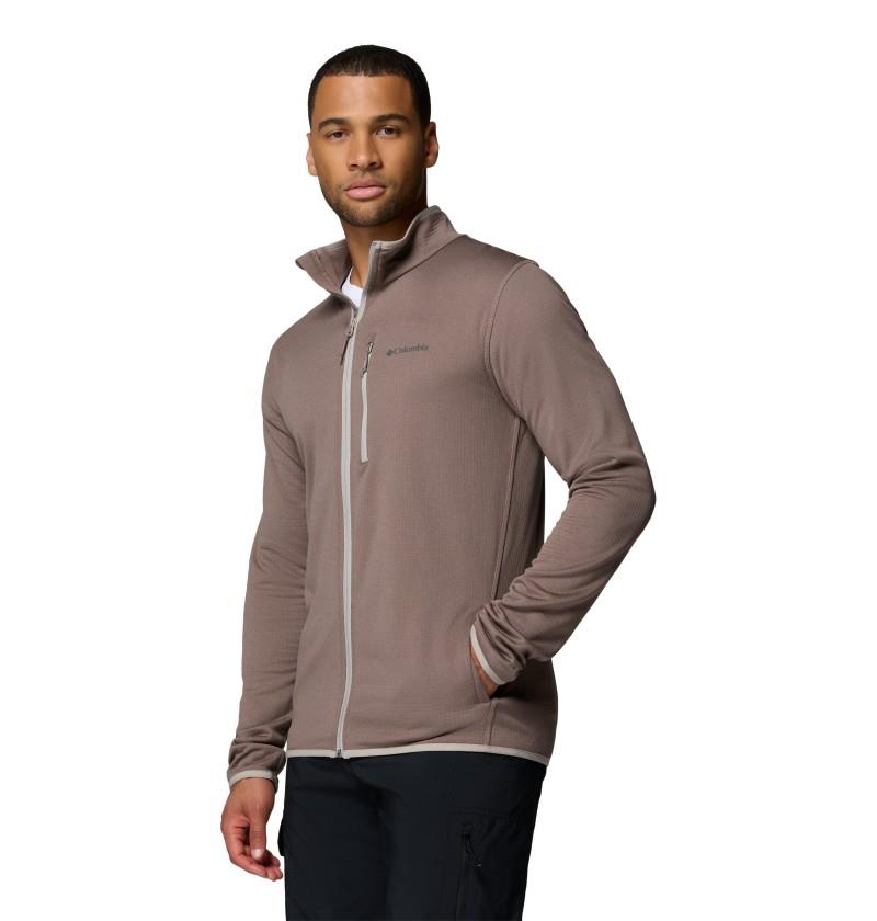 Essential Hike Grid Fleece Full Zip - Mens - iron / flint grey 1