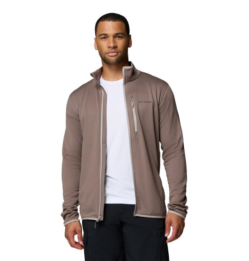 Essential Hike Grid Fleece Full Zip - Mens - iron / flint grey 1
