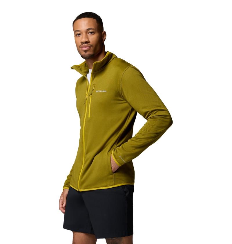 Essential Hike Grid Fleece Full Zip - Mens - mossy green / antique moss 1