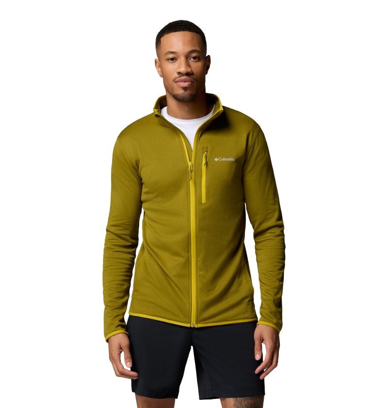 Essential Hike Grid Fleece Full Zip - Mens - mossy green / antique moss 1