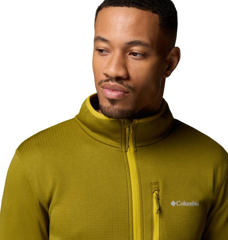 Essential Hike Grid Fleece Full Zip - Mens - mossy green / antique moss 1