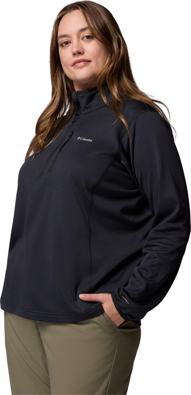 Essential Hike Grid Fleece Half-Zip, Extended - Womens - black 1