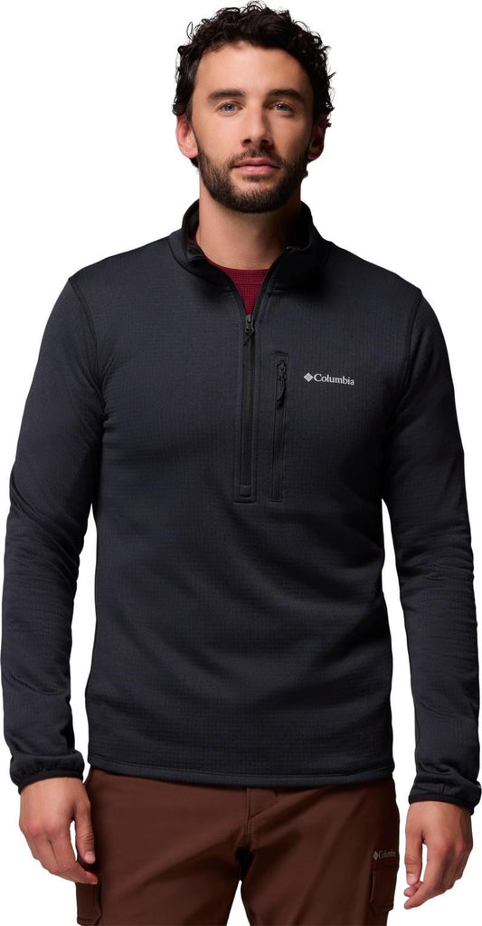 Essential Hike Grid Fleece Half-Zip - Mens - black 1