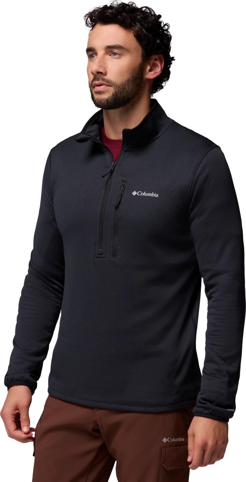 Essential Hike Grid Fleece Half-Zip - Mens - black 1