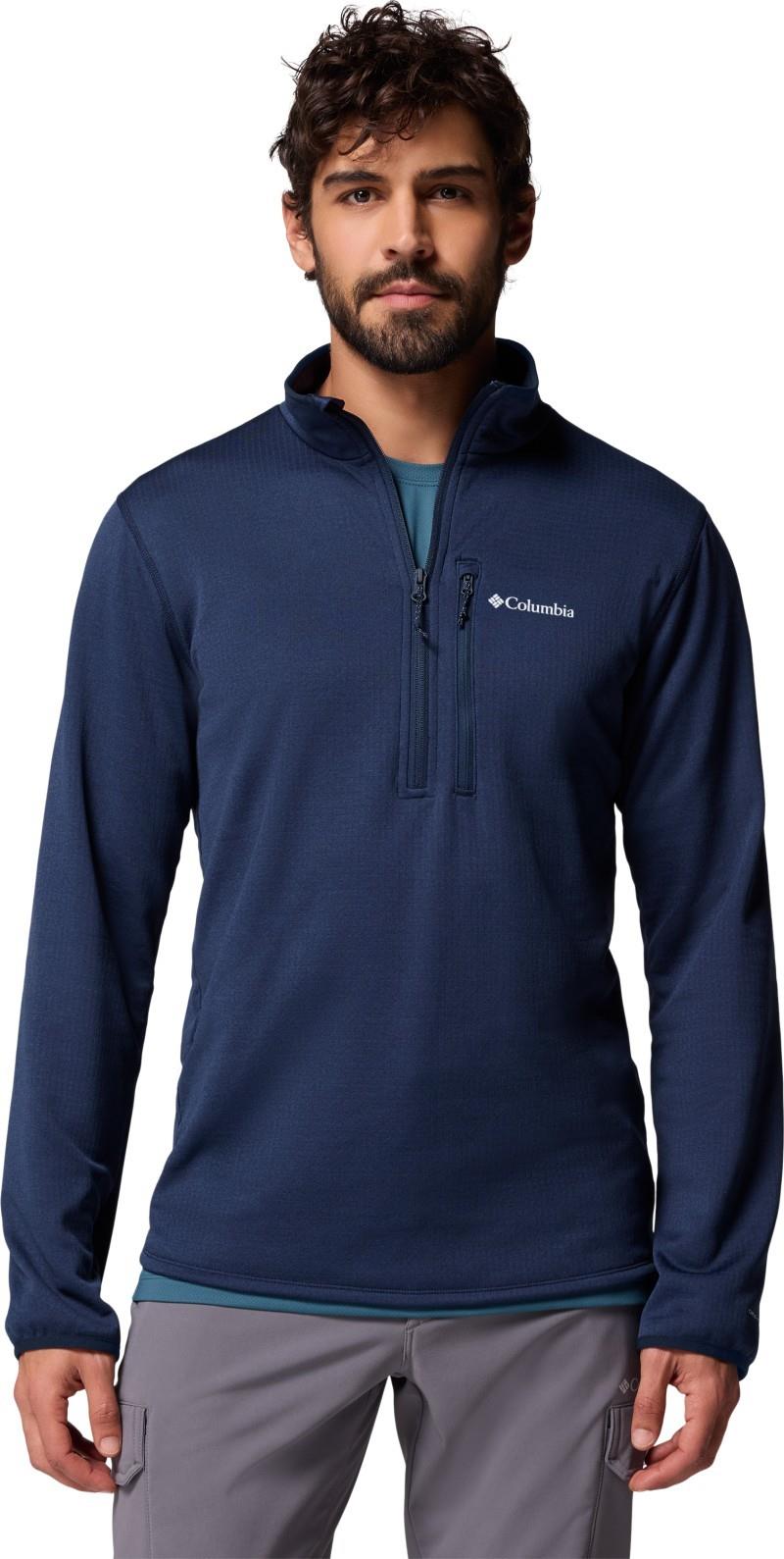 Essential Hike Grid Fleece Half-Zip - Mens - collegiate navy 1