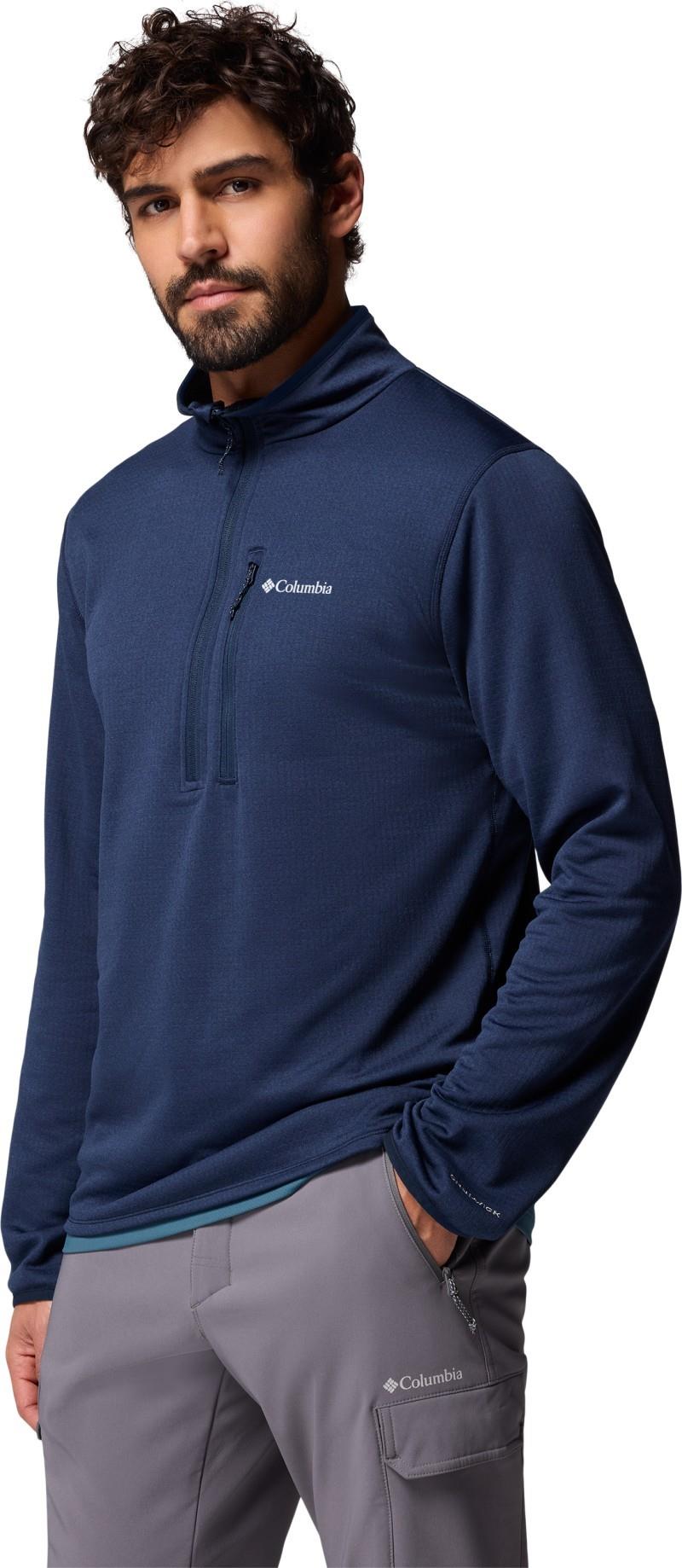 Essential Hike Grid Fleece Half-Zip - Mens - collegiate navy 1