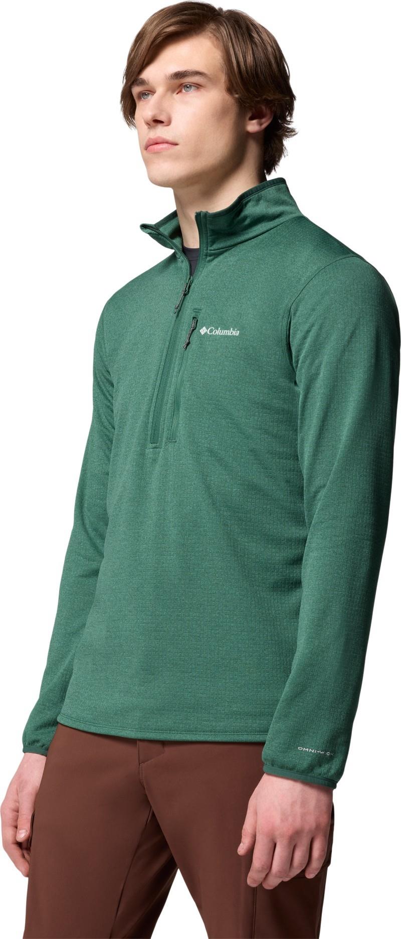 Essential Hike Grid Fleece Half-Zip - Mens - rain forest 1