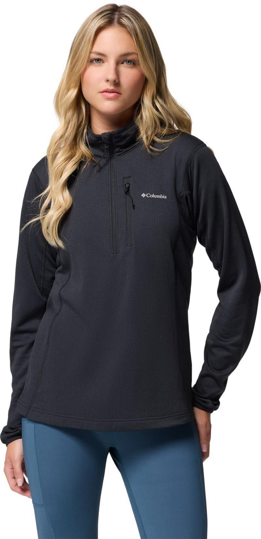 Essential Hike Grid Fleece Half-Zip - Womens - black 1