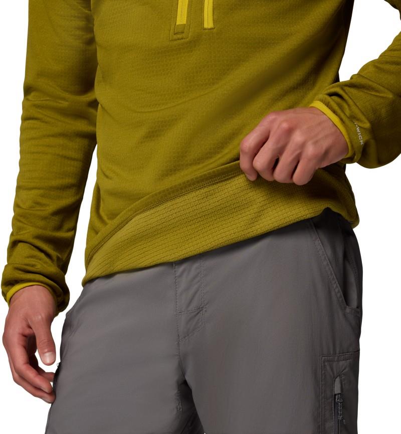 Essential Hike Grid Fleece Half Zip - Mens - mossy green / antique moss 1