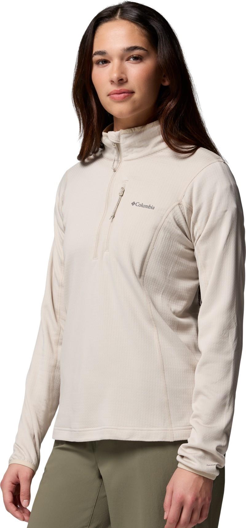 Essential Hike Grid Fleece Half Zip - Womens - dark stone / tobacco 1