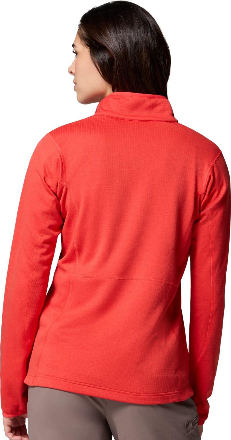 Essential Hike Grid Fleece Half Zip - Womens - poppy red 1