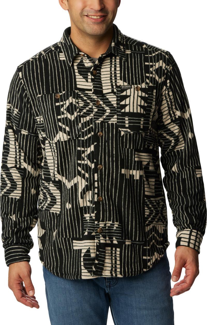 Flare Gun Fleece Over Shirt - Mens - Black Passages Print 1