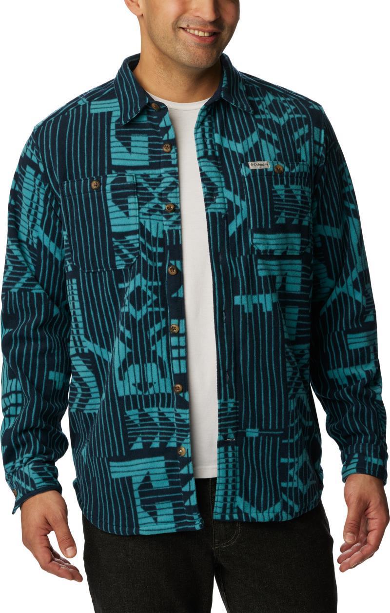 Flare Gun Fleece Over Shirt - Mens - Collegiate Navy Passages Print 3