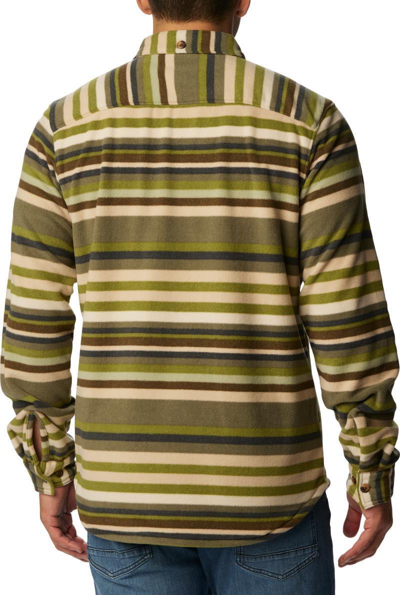 Flare Gun Fleece Over Shirt - Mens - Stone Green Surfcrest Stripe Print 2