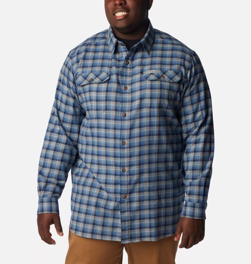 Flare Gun Stretch Flannel, Extended - Mens - Dark Mountain Gradient Check 1