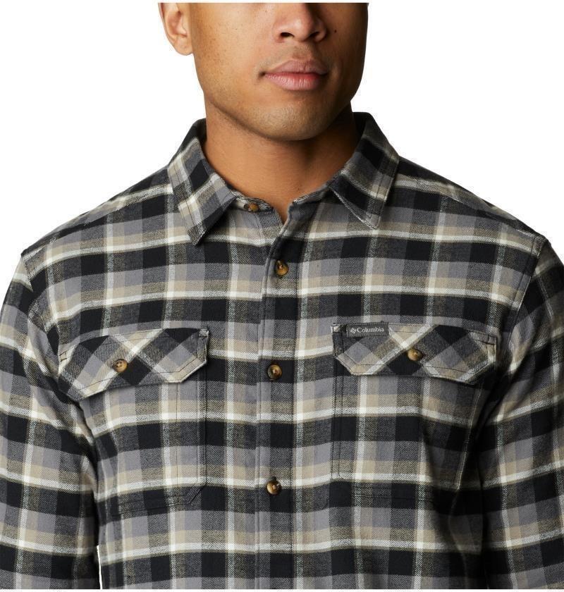Flare Gun Stretch Flannel, Extended - Mens - black shadow plaid 1