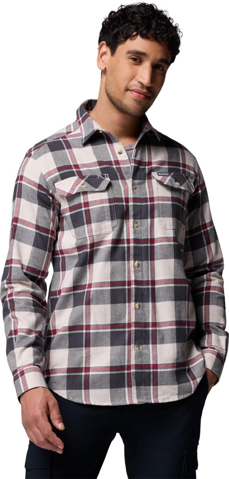 Flare Gun Stretch Flannel, Extended - Mens - dark stone trails edge plaid 1