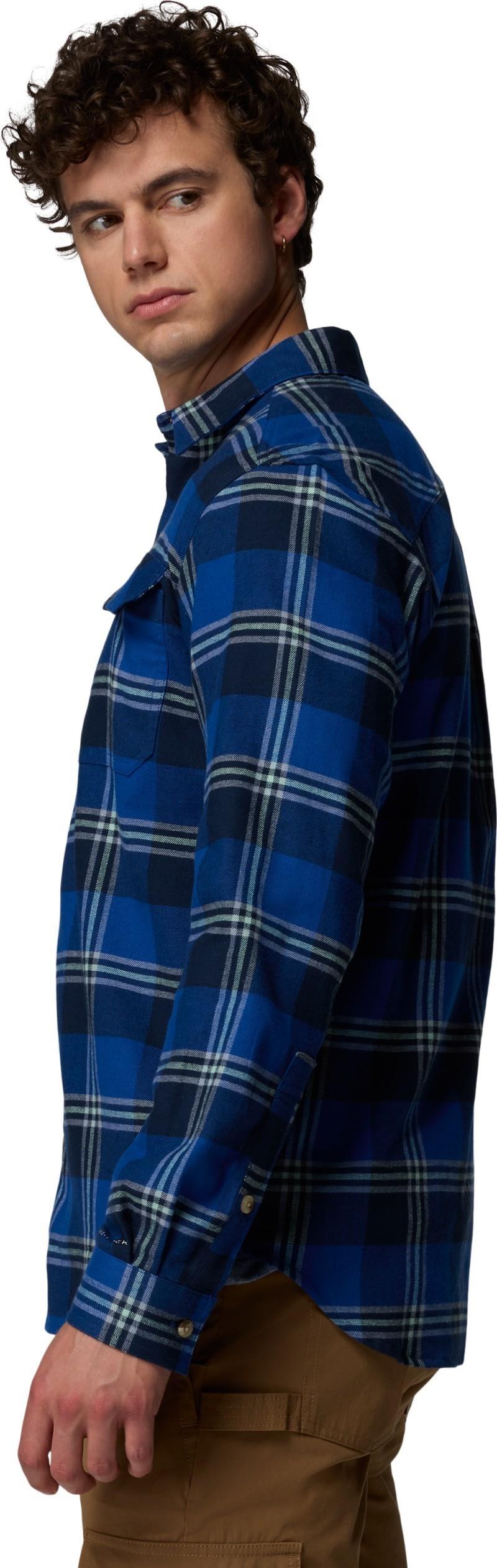 Flare Gun Stretch Flannel, Extended - Mens - mountain blue trails edge plaid 1
