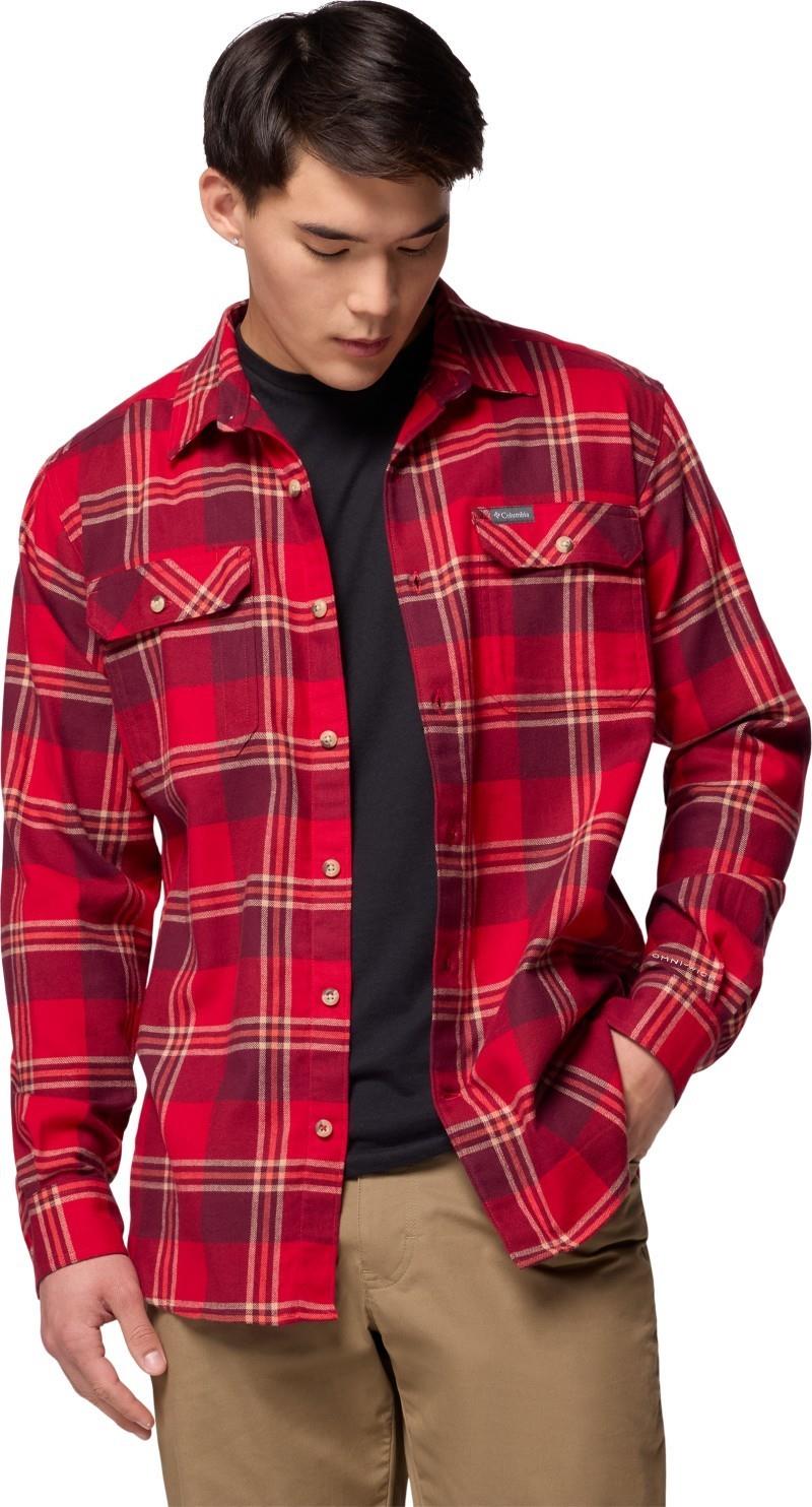Flare Gun Stretch Flannel, Extended - Mens - mountain red trails edge plaid 1