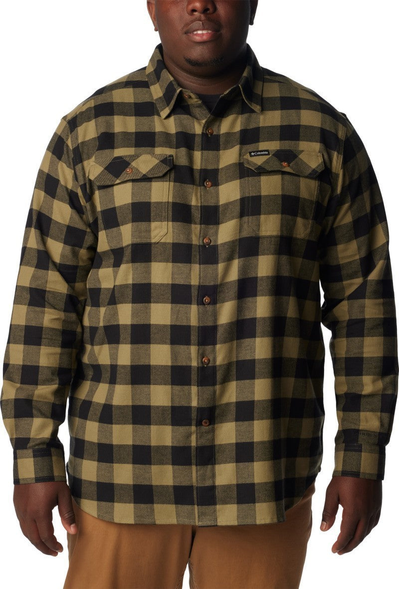 Flare Gun Stretch Flannel, Extended - Mens - stone green buffalo check 1
