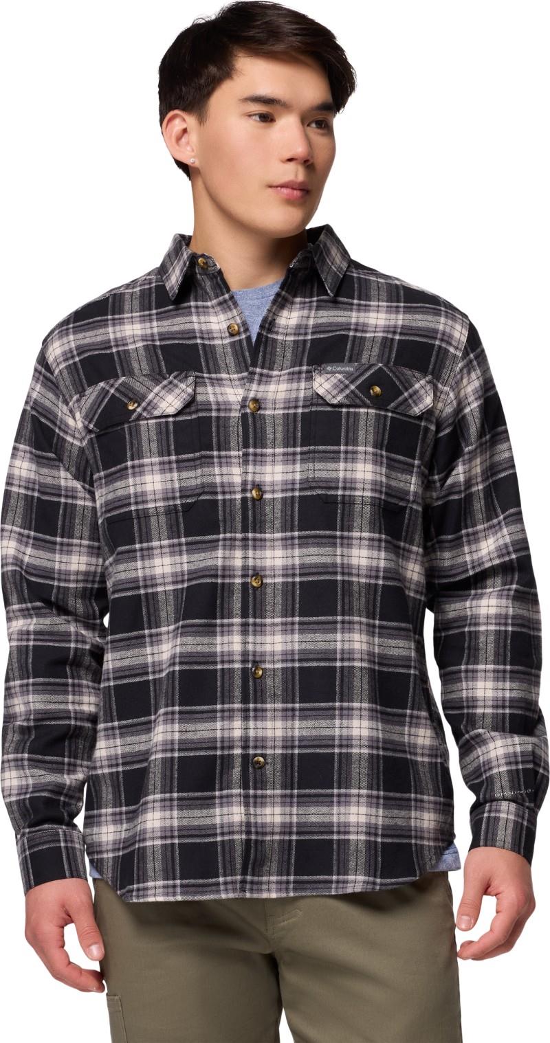 Flare Gun Stretch Flannel - Mens - black two lane tartan 1