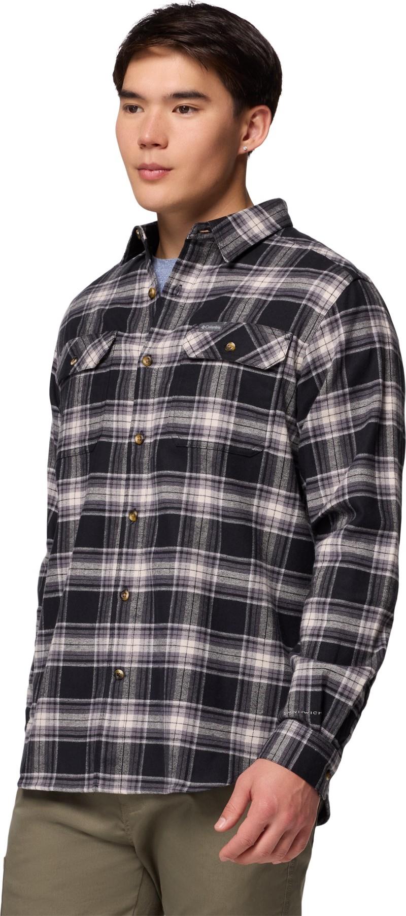 Flare Gun Stretch Flannel - Mens - black two lane tartan 1