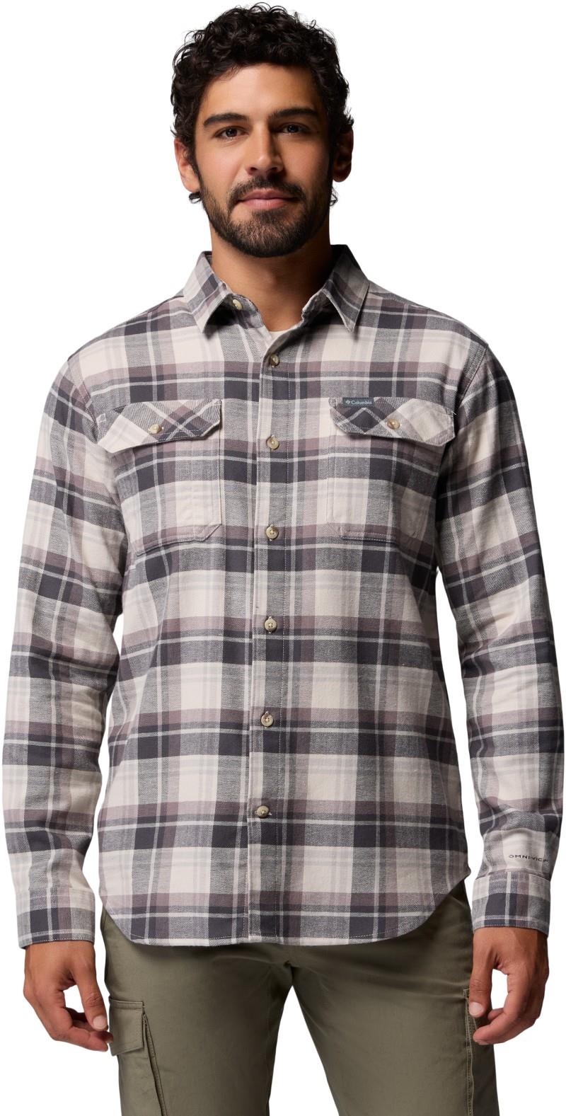 Flare Gun Stretch Flannel - Mens - dark stone / dispersed plaid 1