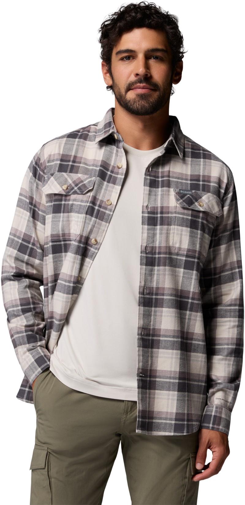 Flare Gun Stretch Flannel - Mens - dark stone / dispersed plaid 1