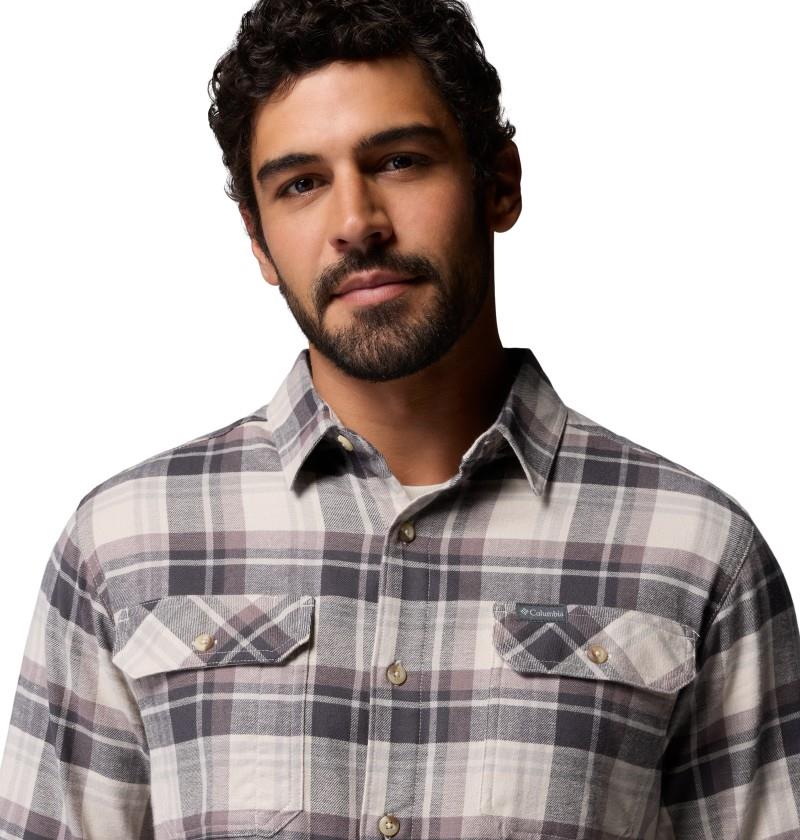 Flare Gun Stretch Flannel - Mens - dark stone / dispersed plaid 1