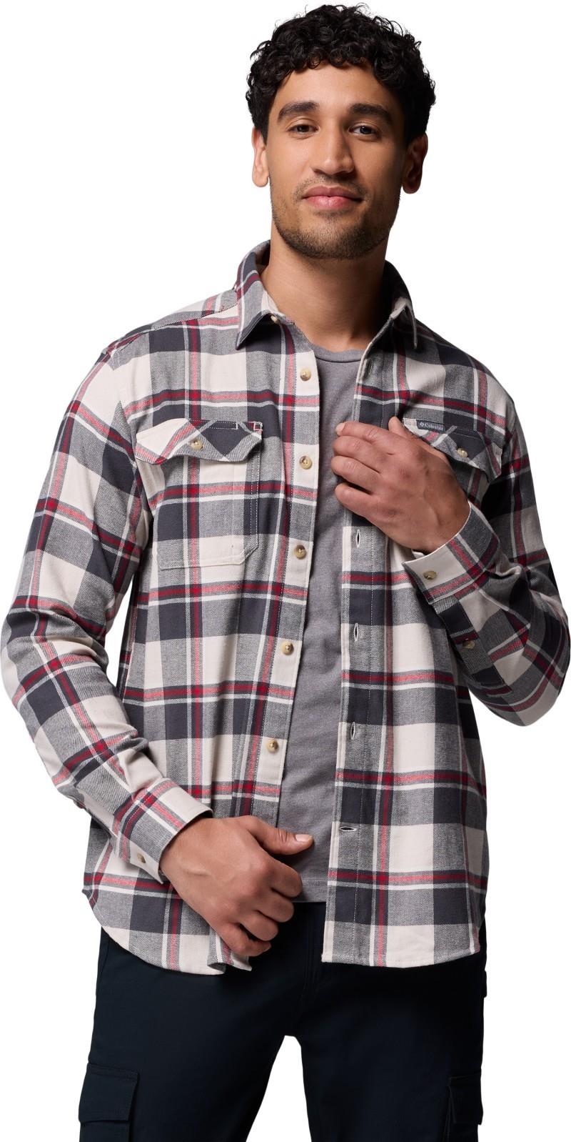 Flare Gun Stretch Flannel - Mens - dark stone trails edge plaid 1