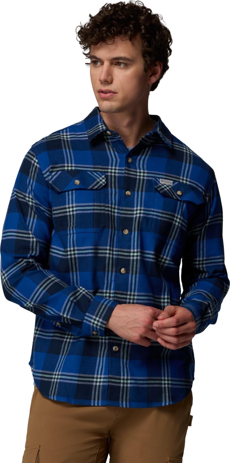 Flare Gun Stretch Flannel - Mens - mountain blue trails edge plaid 1