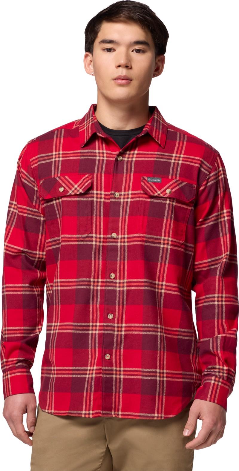 Flare Gun Stretch Flannel - Mens - mountain red trails edge plaid 1