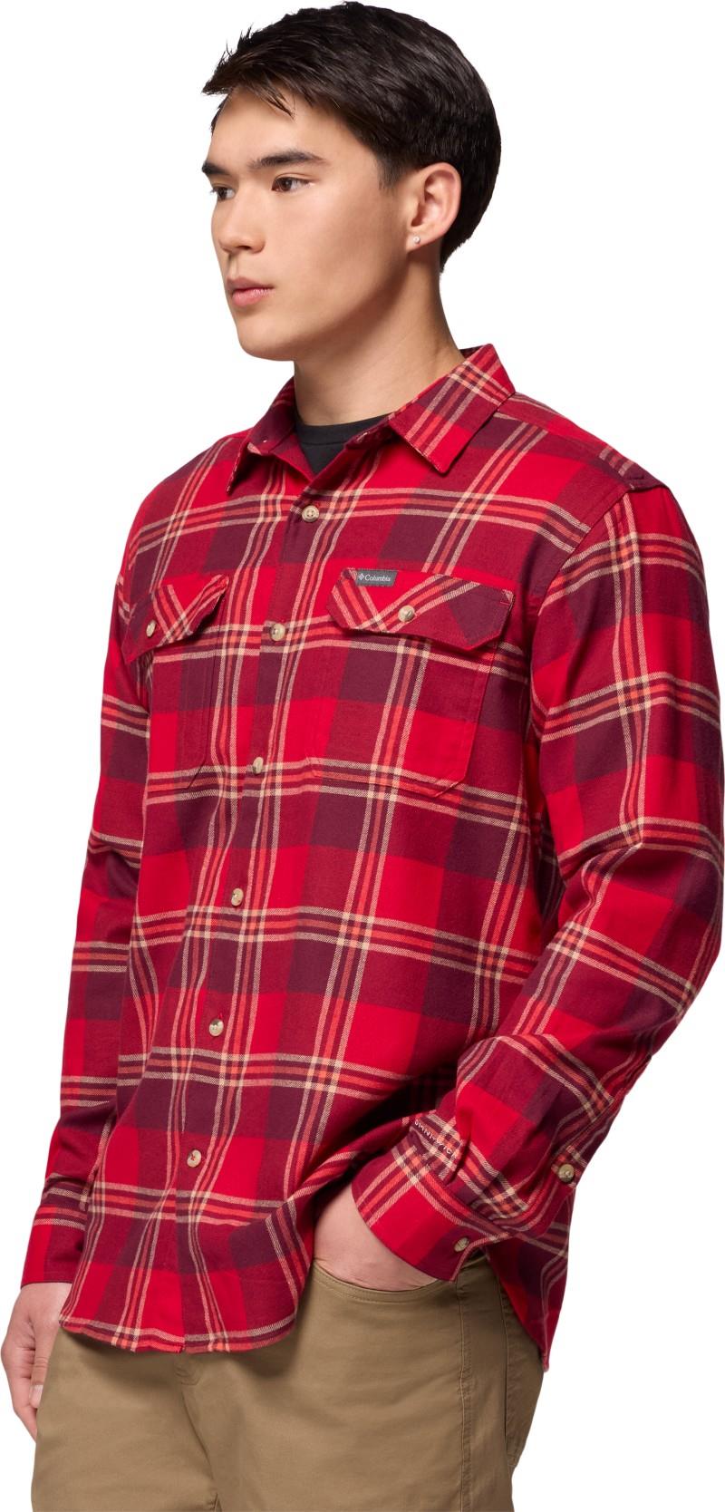 Flare Gun Stretch Flannel - Mens - mountain red trails edge plaid 1