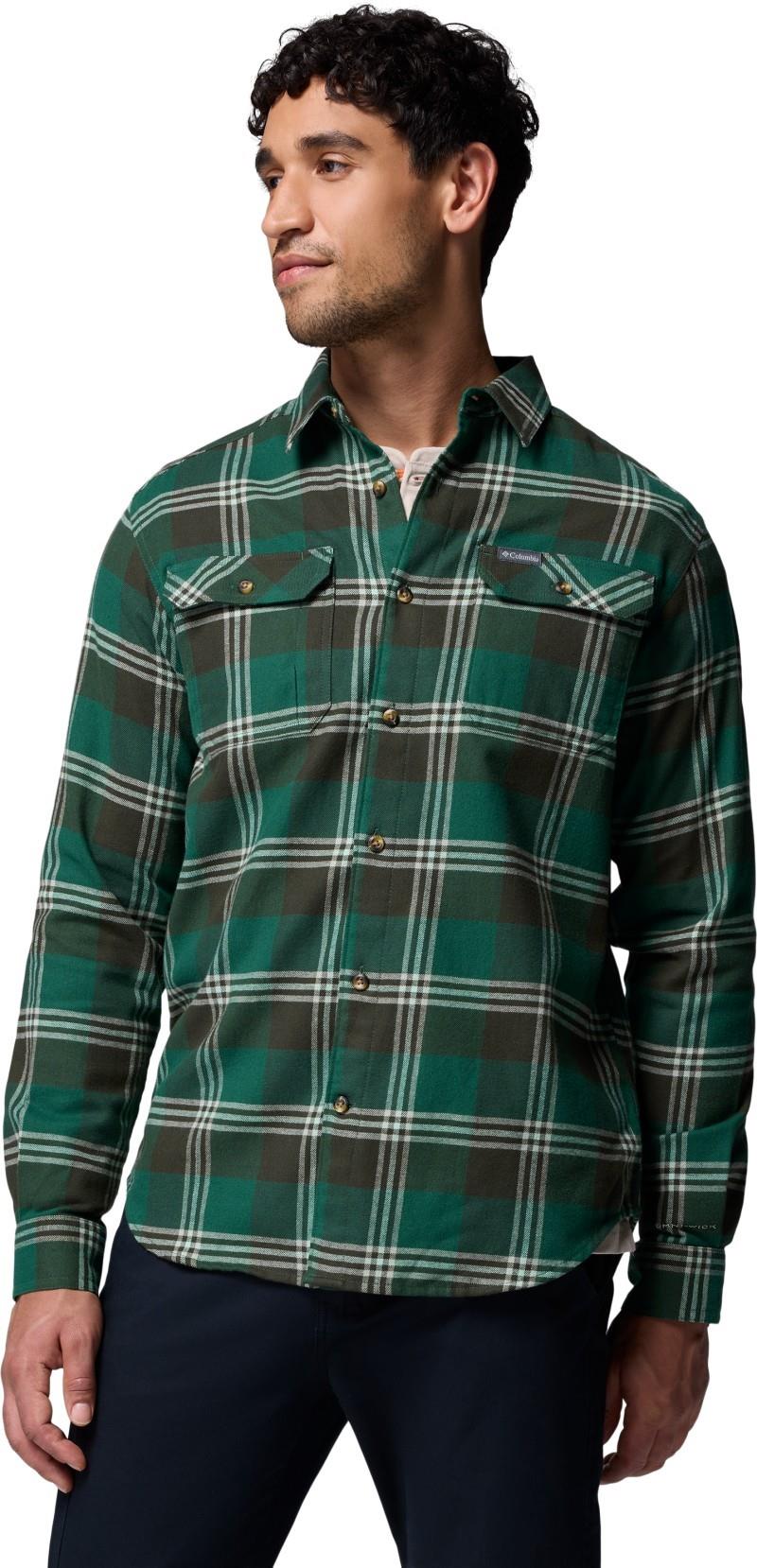 Flare Gun Stretch Flannel - Mens - rain forest trails edge plaid 1