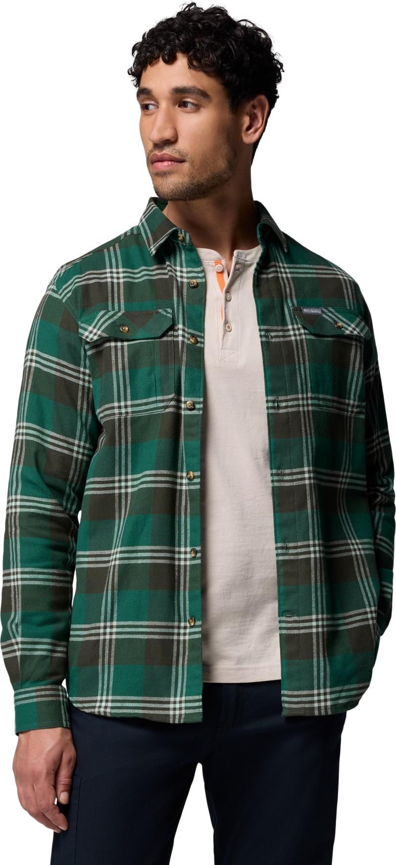 Flare Gun Stretch Flannel - Mens - rain forest trails edge plaid 1