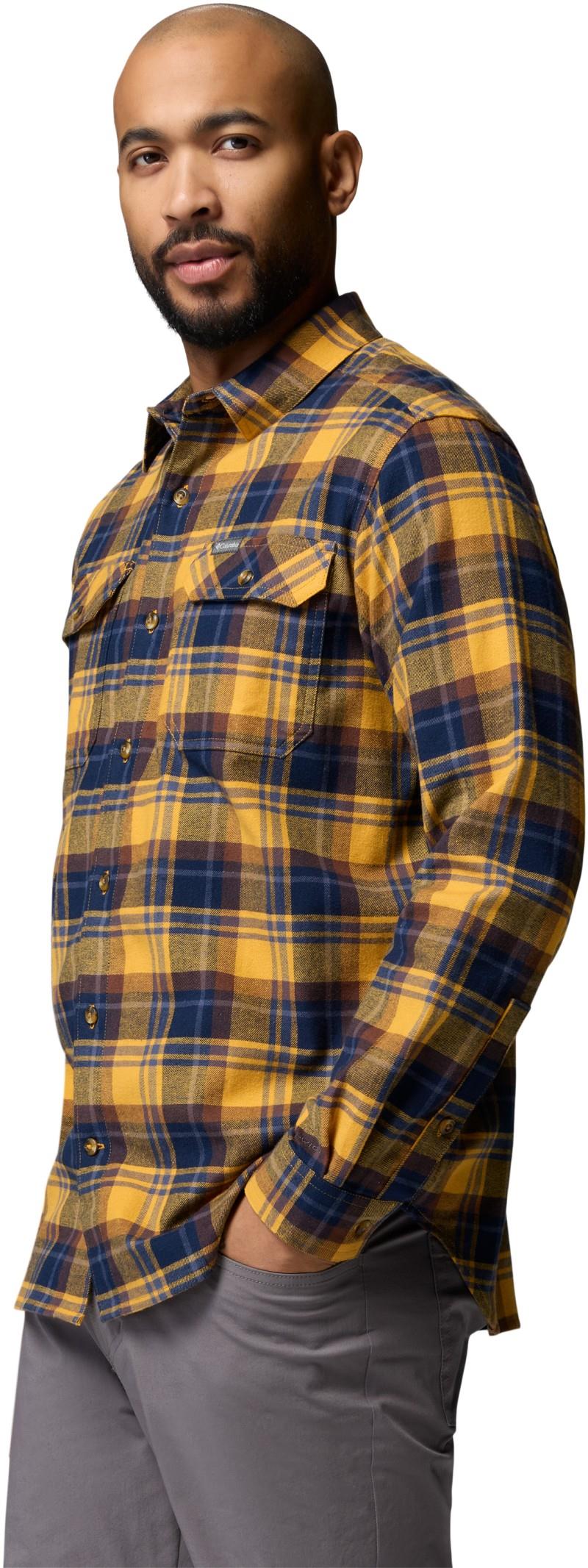 Flare Gun Stretch Flannel - Mens - squash dispersed plaid 1