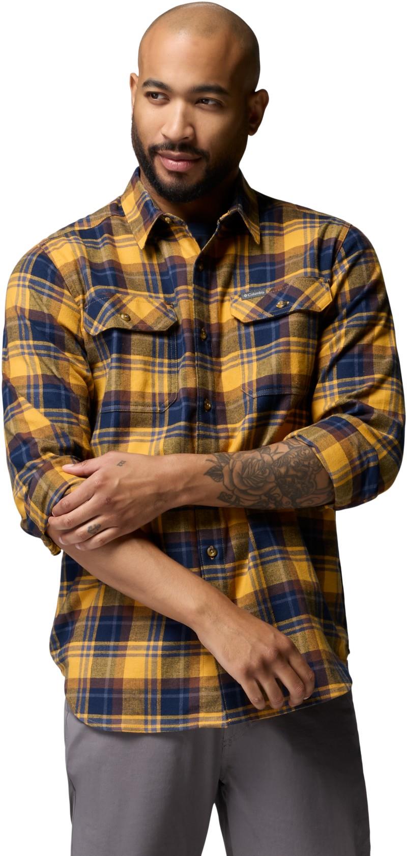 Flare Gun Stretch Flannel - Mens - squash dispersed plaid 1