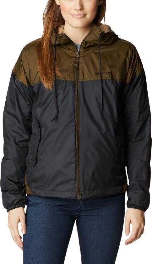 Flash Challenger Lined Windbreaker - Womens - Black / Olive Green 1