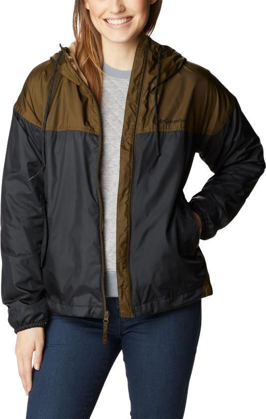 Flash Challenger Lined Windbreaker - Womens - Black / Olive Green 4